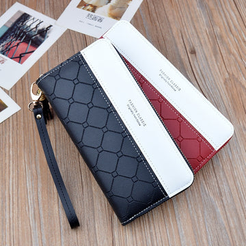 Geometric Luxury Brand Leather Wallet