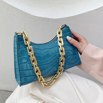 Crocodile Pattern Zipper Handbag