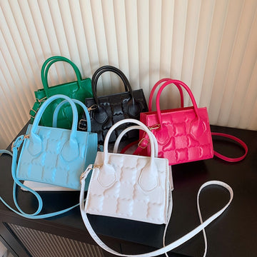 Zipper Pressure Flowers Handbag