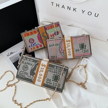 New Crystal Money USD Bags