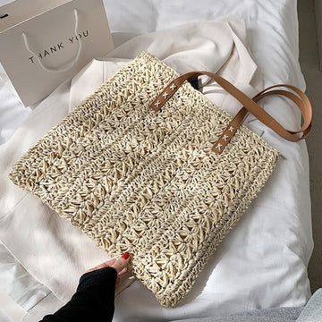 Square Hollow Straw Beach Bag Tote Bag
