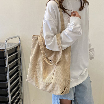 Women Corduroy Tote Bag