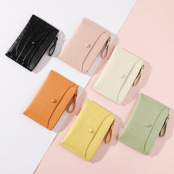 Brand Stone Pattern Mini Wallet