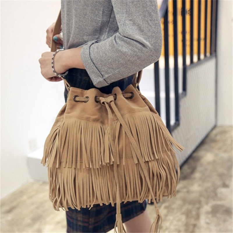 Fashion Retro Faux Suede Crossbody Bag